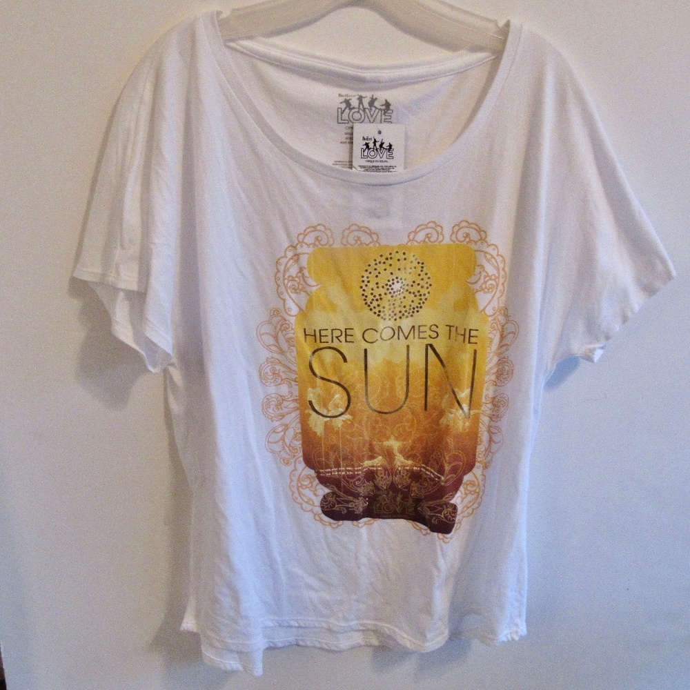 NWT Beatles LOVE Tee Shirt Cirque Du Soleil Here Comes The Sun SZ 2XL